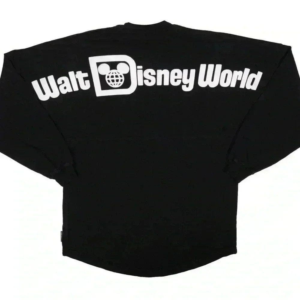 Walt Disney World Black Spirit Jersey Long Sleeve Shirt Adult Size XS